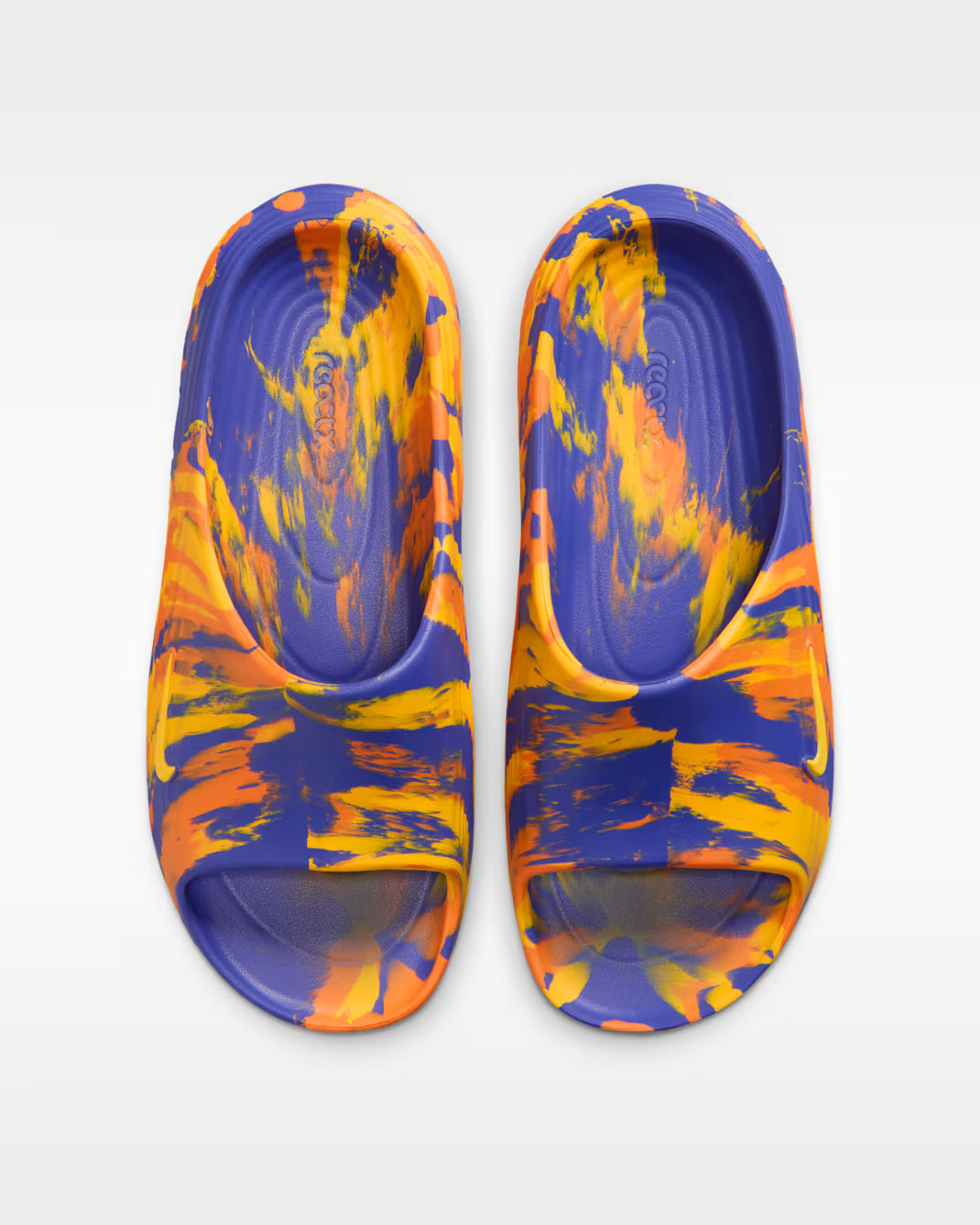 Nike ReactX Rejuven8 Slide SE bleue Lapis et orange Total Orange en mousse ReactX avec design ergonomique et confort premium. vue de dessus