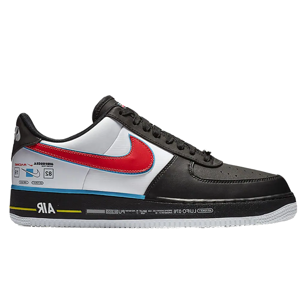 Nike Air Force 1 Low Racing, sneaker Nike Air Force 1 basse au design inspiré du racing et du motorsport avec Swoosh latéral.