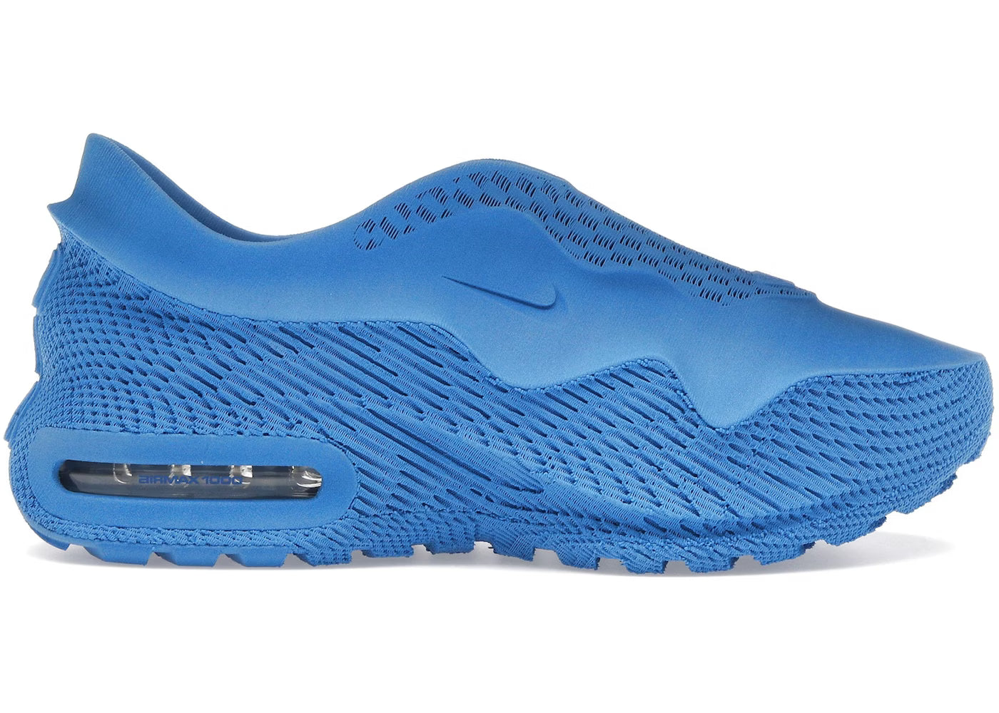 chaussure de sport confortable, bleu, imprimé en 3D, fabriqué en allemagne, vu de coté extérieur 