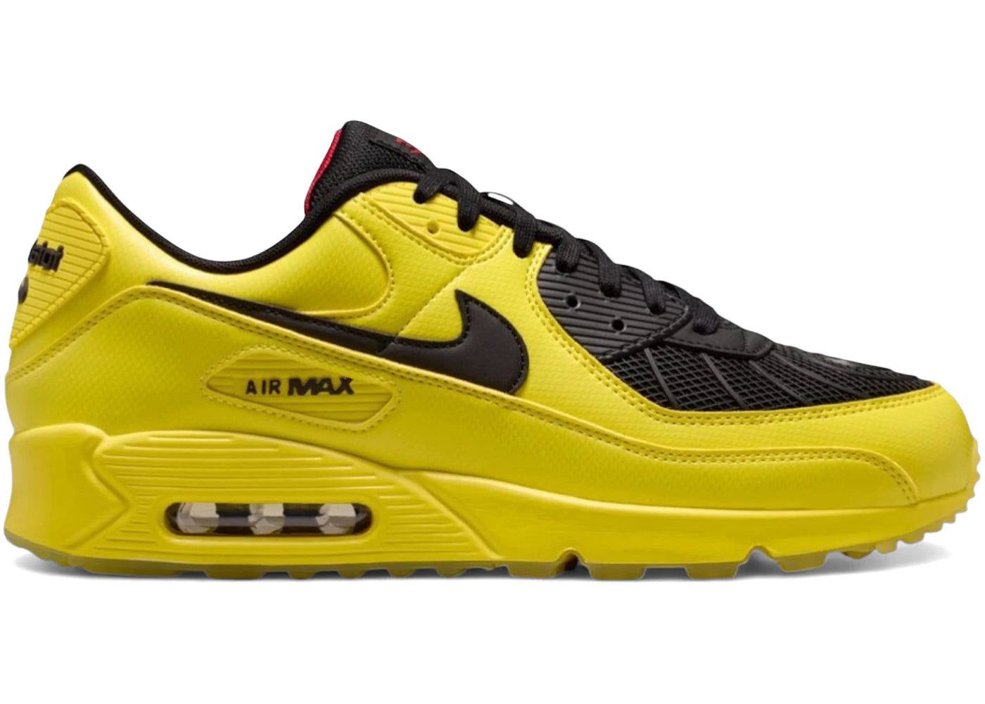 Sneaker Nike Air Max 90 Zest T90 Laser jaune en mesh technique avec semelle Air visible et détails inspirés de la Total 90.