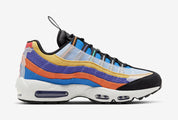 Nike Air Max 95 BHM 2020 multicolore avec panneaux en canvas, ripstop et mesh, shrouds personnalisables et unités Nike Air visibles.