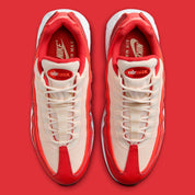 Sneakers Nike Air Max 95 Picante Red rouges et noires en mesh et matières synthétiques avec amorti Air Max visible. Vue du dessus 
