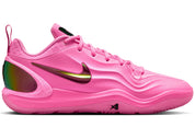 Nike A'Two Pink Beam rose en mesh technique avec amorti Zoom Air et détails signature A'ja Wilson. vue de profil
