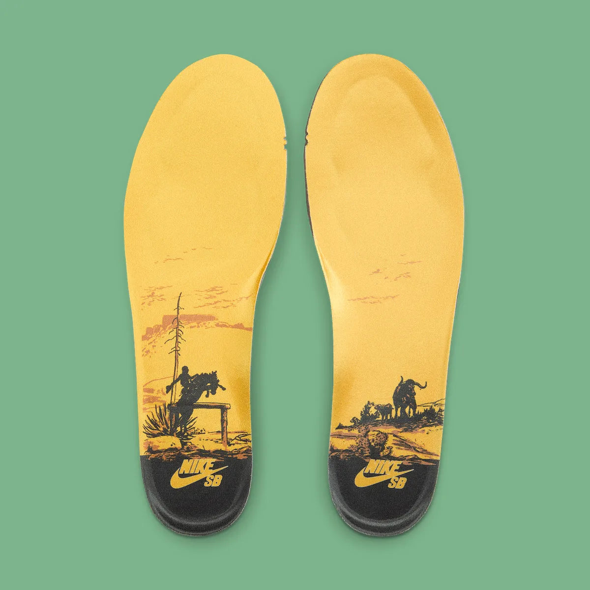 semelle de la Nike Dunk SB vert d'eau, vue de haut