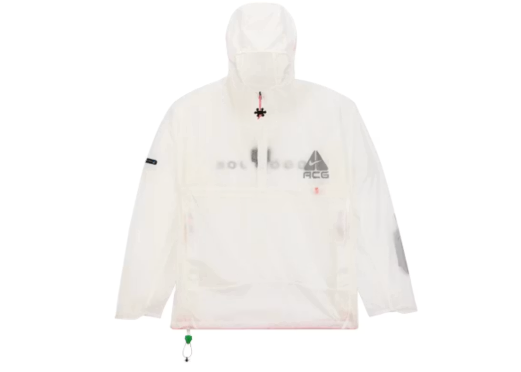 Nike ACG x CPFM Anorak Jacket White, veste anorak blanche à construction multicouche avec détails Nike ACG et Cactus Plant Flea Market.