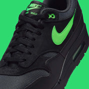 Chaussure de ville Nike Air Max 1 Hufquake , noir , vert , semelle confortable , vue de coté