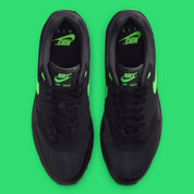 Chaussure de ville Nike Air Max 1 Hufquake , noir , vert , semelle confortable , vue de haut