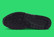 Chaussure de ville Nike Air Max 1 Hufquake , noir , vert , semelle confortable , vue du dessous