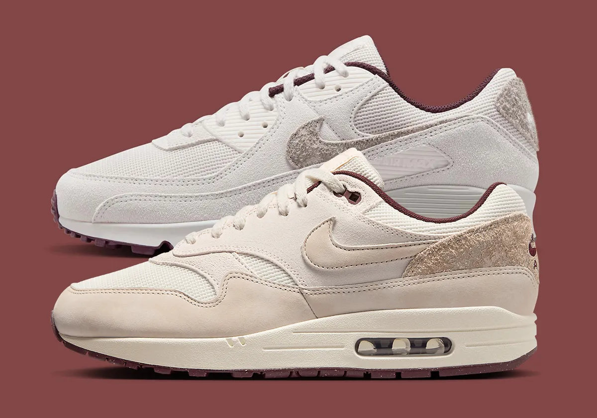 Nike Air Max 1 Sail Burgundy Crush crème blanc marron 
