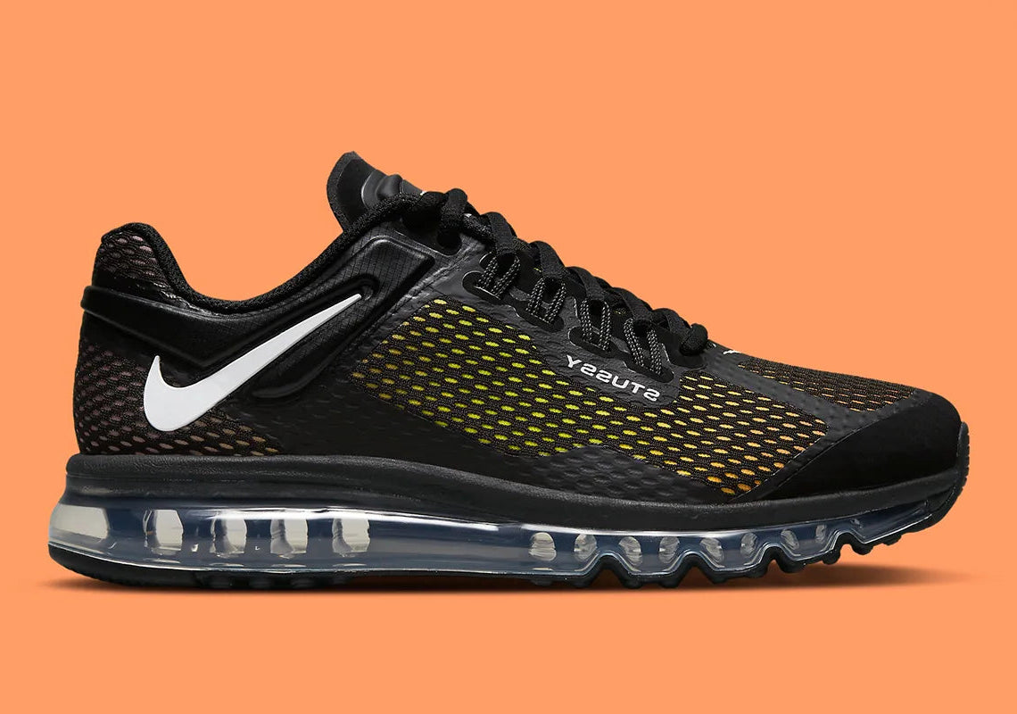 Nike Air Max 2013 Stussy Black jaune noir blanc bulle d'air 