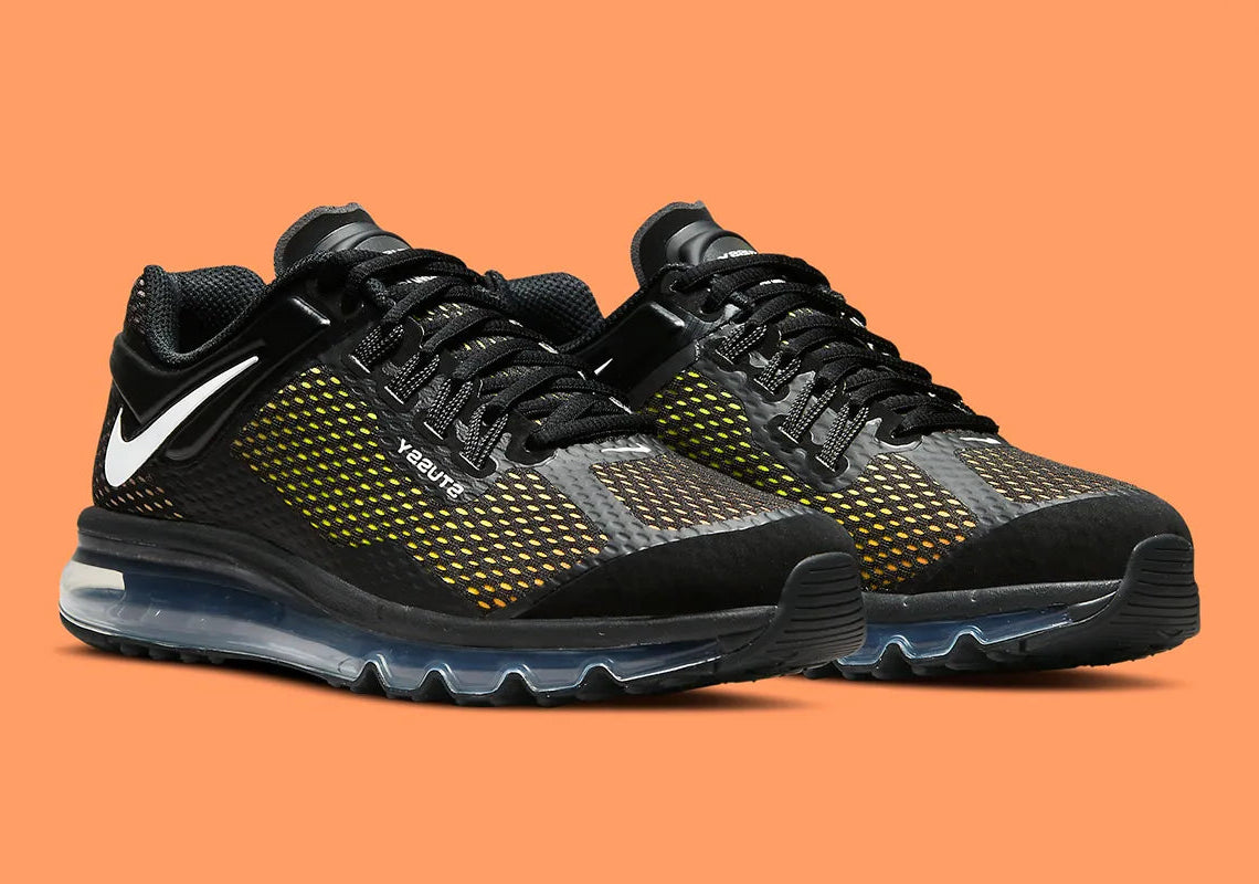 Nike Air Max 2013 Stussy Black jaune noir blanc bulle d'air 