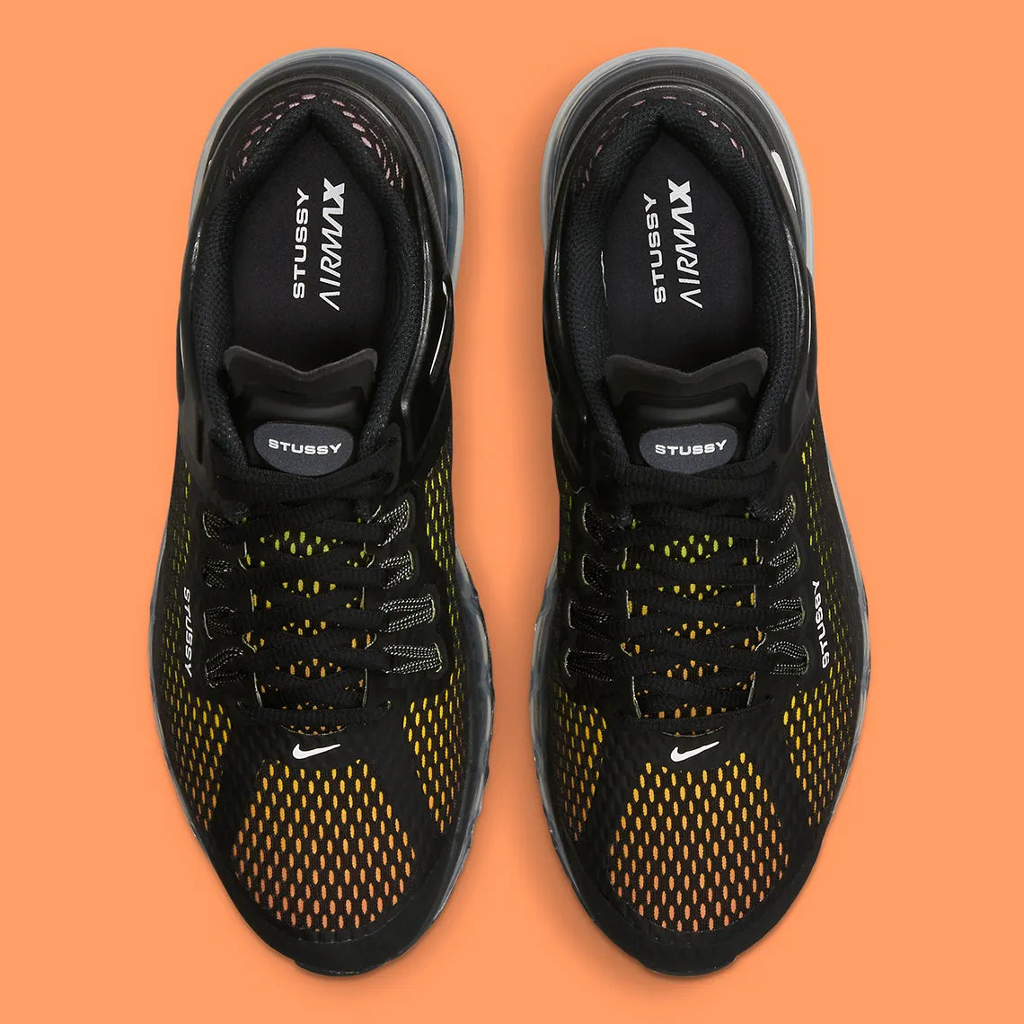 Nike Air Max 2013 Stussy Black jaune noir blanc bulle d'air 