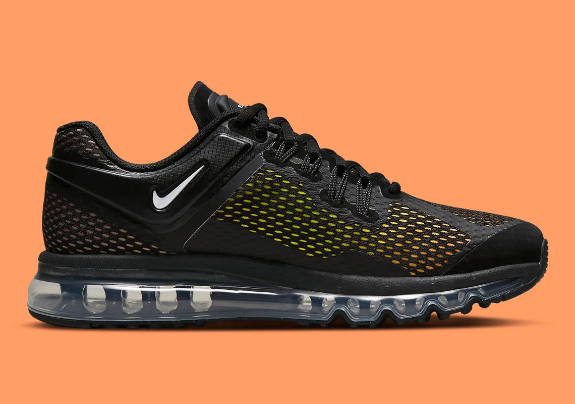 Nike Air Max 2013 Stussy Black jaune noir blanc bulle d'air 