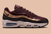 Sneakers Nike Air Max 95 SE Big Bubble Burgundy Crush bordeaux en matières premium avec amorti Air Max visible et design iconique. Vue extérieur 
