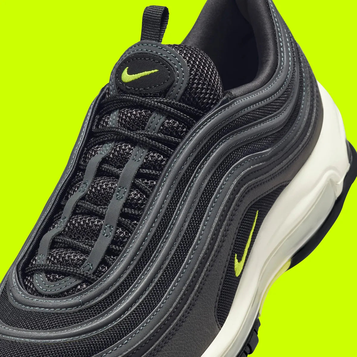 Nike Air Max 97 Black Cyber Noir Fluo blanc 