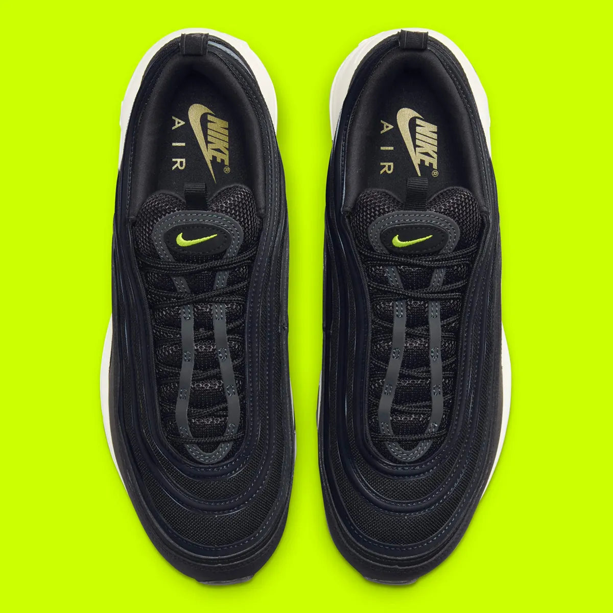 Nike Air Max 97 Black Cyber Noir Fluo blanc 