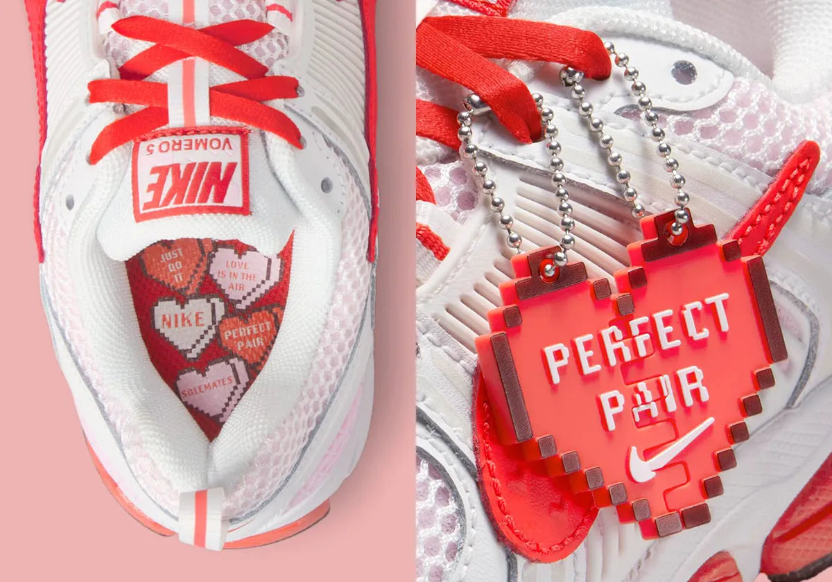 Nike Air Zoom Vomero 5 Valentine's Day blanc logo rouge rose coeur