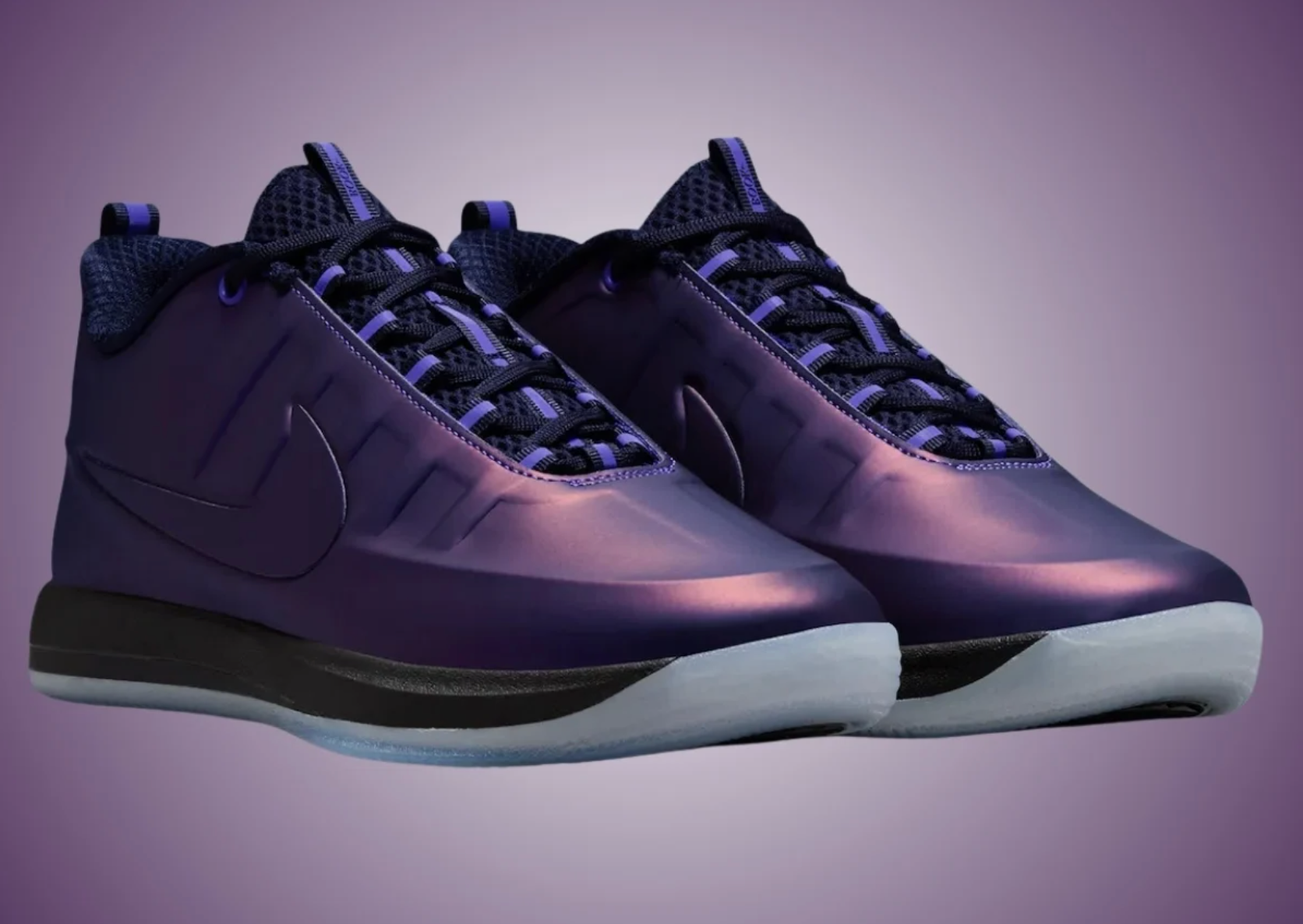 Nike Book 2 Eggplant Foam, sneaker de basketball signature Devin Booker avec coloris violet Eggplant inspiré des Nike Foamposite.