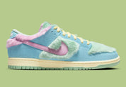 Nike SB Dunk Low Verdy Visty fourure poils doux vert rose bleu jaune 