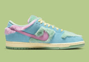 Nike SB Dunk Low Verdy Visty fourure poils doux vert rose bleu jaune 