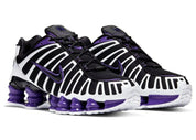 Nike Shox TL Persian Violet avec tige en mesh respirant, renforts synthétiques, détails Persian Violet et semelle Nike Shox intégrale offrant amorti et stabilité vue de 3/4 face. 