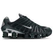 Nike Shox TL Seaweed Gunmetal avec tige en mesh respirant, renforts synthétiques Seaweed et Gunmetal et semelle Nike Shox intégrale offrant amorti et stabilité vue de profil. 