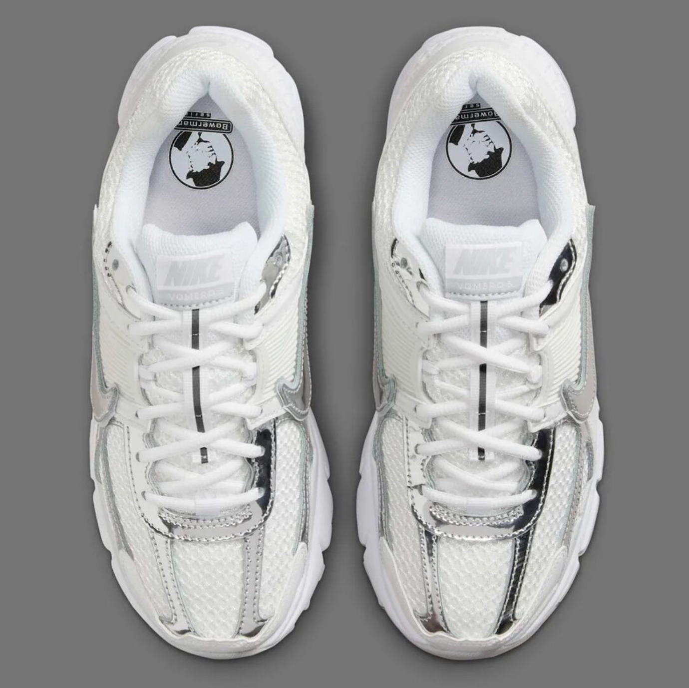Nike Zoom Vomero 5 Chrome Toe Blanc brillant métallique crème 