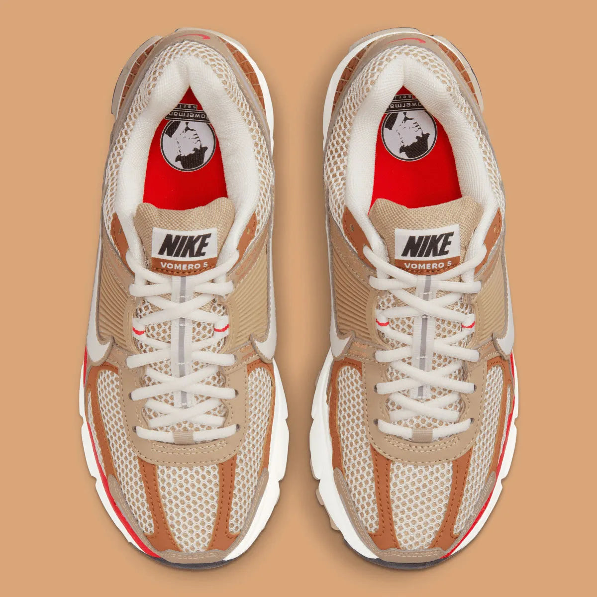 Nike Zoom Vomero 5 Khaki Phantom blanc marron rouge orange 