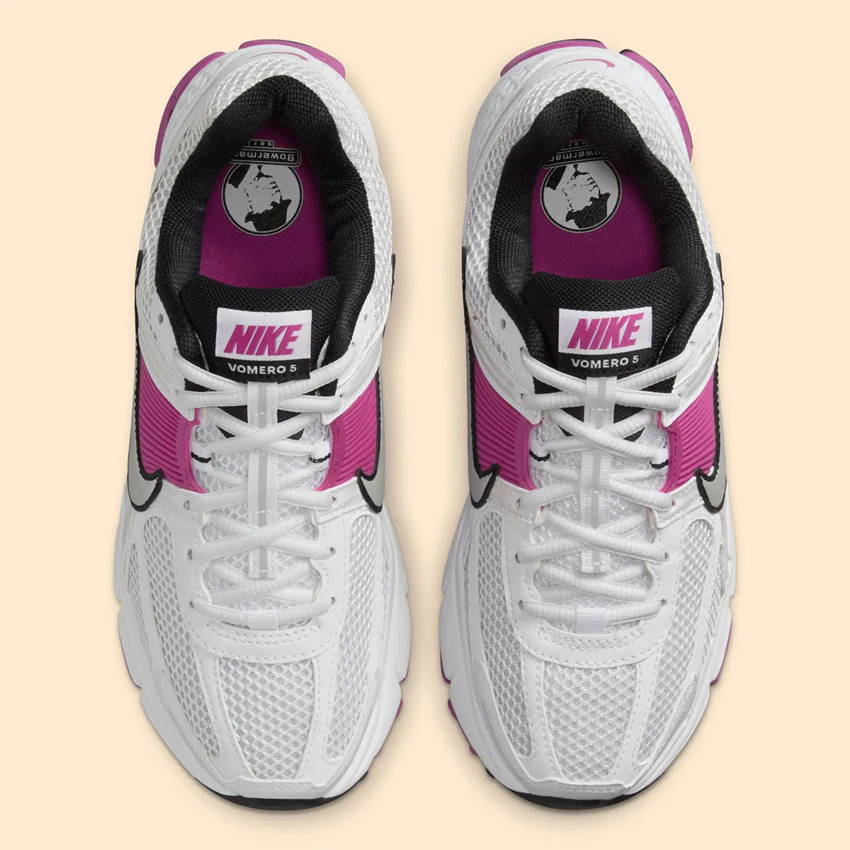 Nike Zoom Vomero 5 White Hot Fuchsia Blanc rose noir métallique 