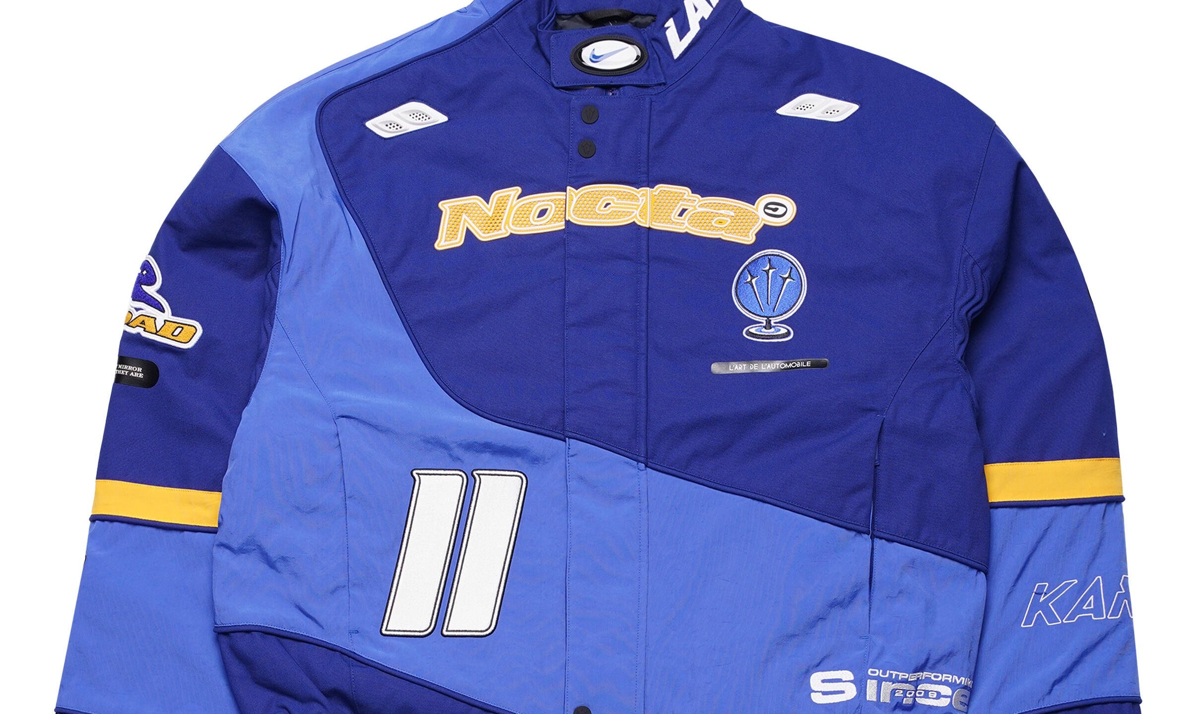 Nike x NOCTA L’Art Racing Jacket Deep Royal Blue Racer Blue Phantom – veste streetwear premium, vue avant