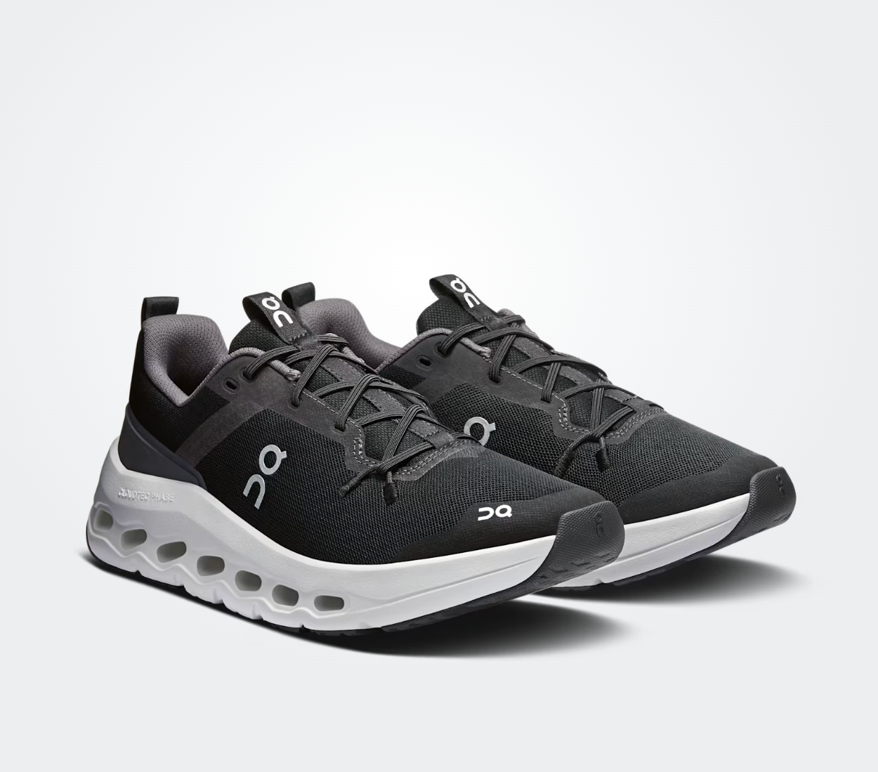 On Running Cloudtilt Black Asphalt, sneaker On Running noire et gris anthracite avec technologie CloudTec Phase®, amorti performant et design moderne.