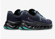 On Running Cloudtilt Dust Midnight, sneaker On Running gris et bleu nuit équipée de la technologie CloudTec Phase® et de l'amorti Helion™.