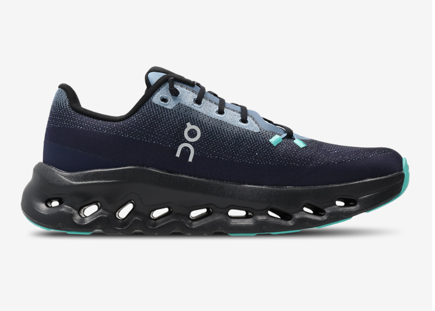 On Running Cloudtilt Dust Midnight, sneaker On Running gris et bleu nuit équipée de la technologie CloudTec Phase® et de l'amorti Helion™.
