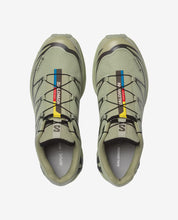 Salomon XT-6 Gore-Tex Tea Peat, chaussure en tons terreux avec membrane Gore-Tex, renforts techniques et semelle Contagrip. (vue de dessus)