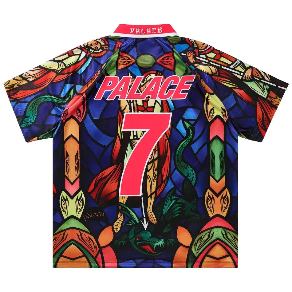 Palace x Nike England Dri-FIT Football Jersey Bright Crimson en polyester recyclé avec technologie Nike Dri-FIT, coloris rouge Bright Crimson et coupe technique inspirée du football.