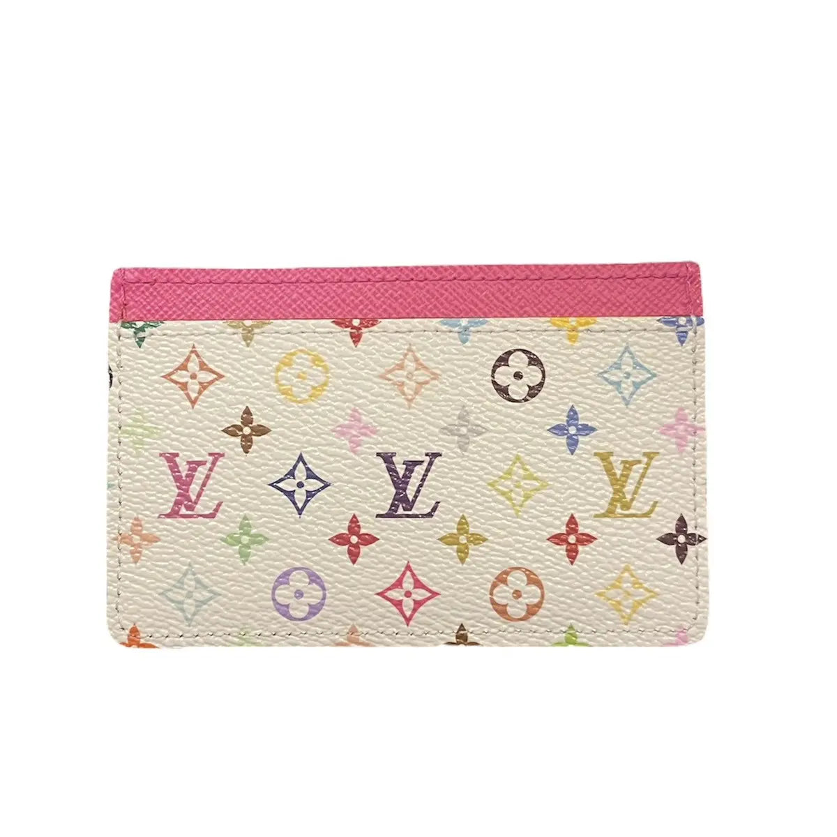 Porte-cartes Louis Vuitton x Takashi Murakami Blanc Multicolore – Édition Limitée blanc crème logo multicolore
