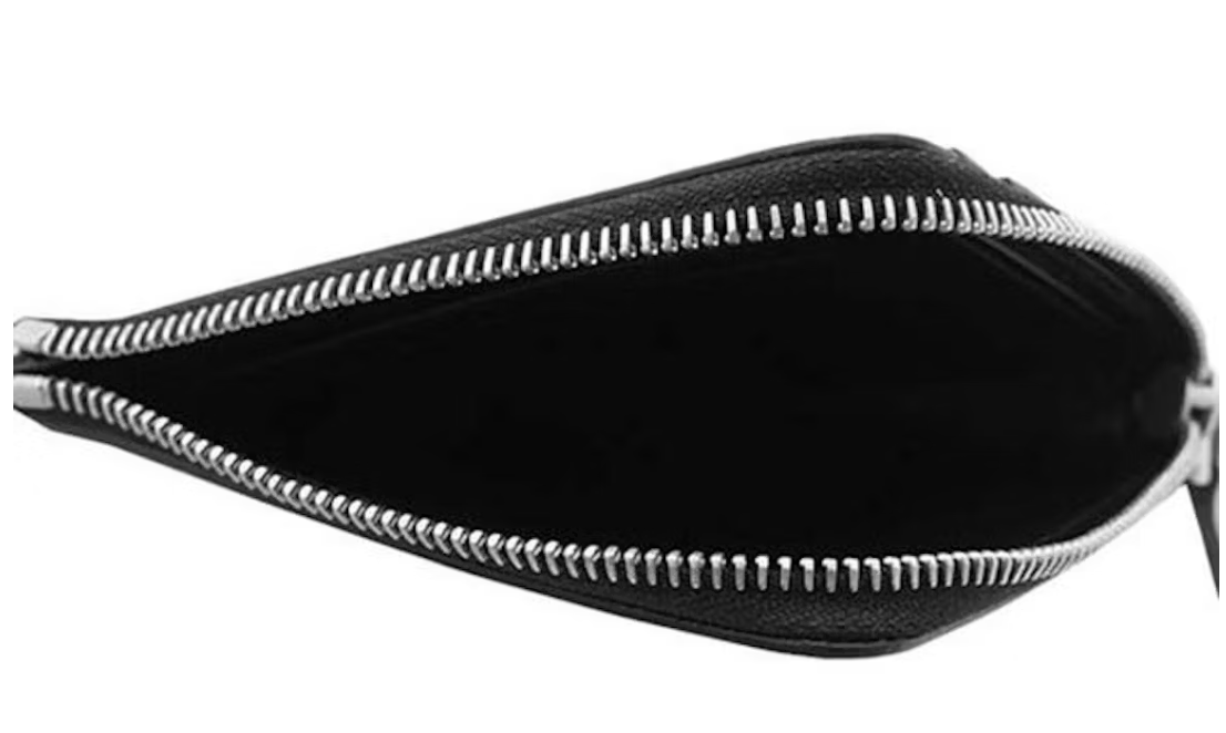 Portefeuille à chaîne OFF-WHITE "For Money" noir zip argent 