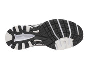 Saucony Grid Ride Millennium White Silver Black, sneaker Saucony rétro-running blanche, argentée et noire en mesh avec empiècements techniques et amorti GRID.