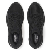 Saucony ProGrid Omni 9 Armor Black en mesh noir avec renforts synthétiques et technologie d’amorti ProGrid vue du dessus. 