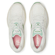 Saucony ProGrid Omni 9 Branche d’Olivier en mesh respirant vert olive avec superpositions techniques et amorti ProGrid vue du dessus. 