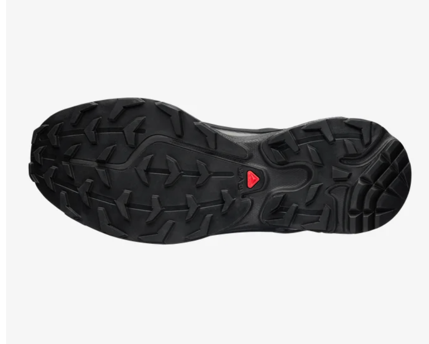 chaussure de trail SALOMON BLACK / BLACK / PHANTOM , noir , semelle légère et confortable , vue du dessous