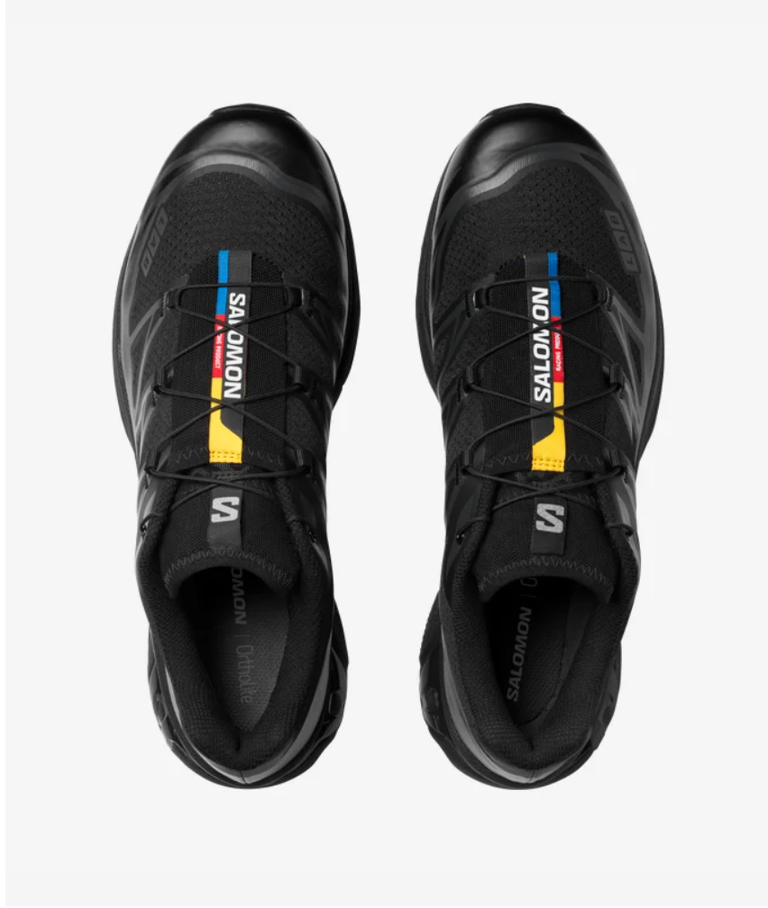 chaussure de trail SALOMON BLACK / BLACK / PHANTOM , noir , semelle légère et confortable , vue de haut