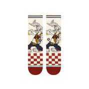 Paire de chaussette beige à motif bugs (looney tunes) vue de dessus