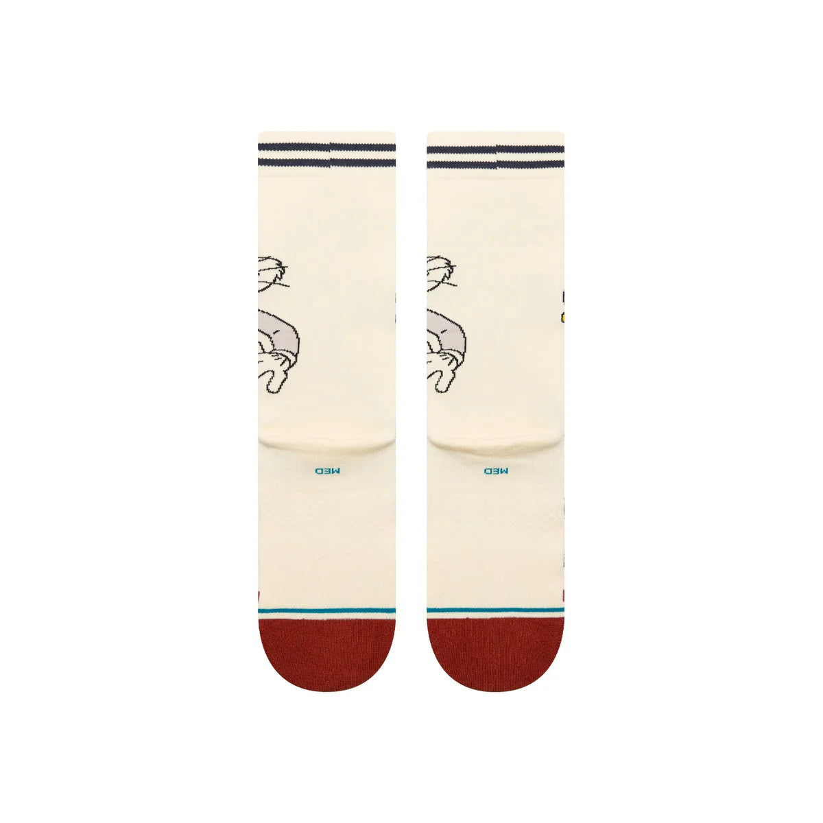 Paire de chaussette beige à motif bugs (looney tunes) vue de derrière