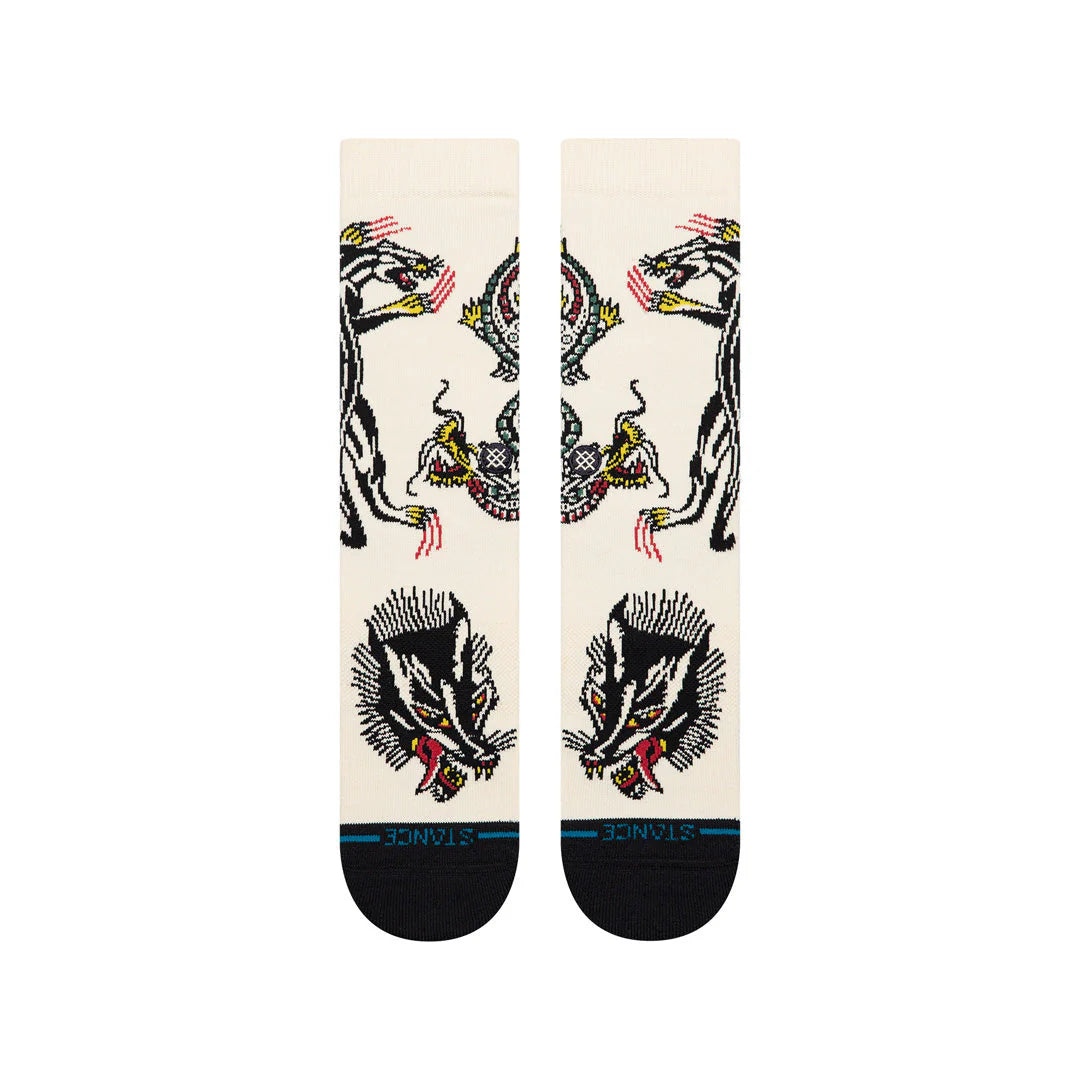 STANCE Battle Crew, chaussettes mi-mollet STANCE avec motif exclusif, soutien de la voûte plantaire et renforts au talon et à la pointe.
