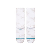 Paire de chaussette blanche à motif de "storm trooper" de la saga "Star Wars" de couleur grise. La paire de chaussette est vue de derrière