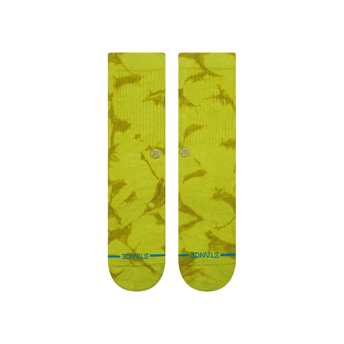 Paire de chaussette à motif tie and dye de couleur verte vue de dessus