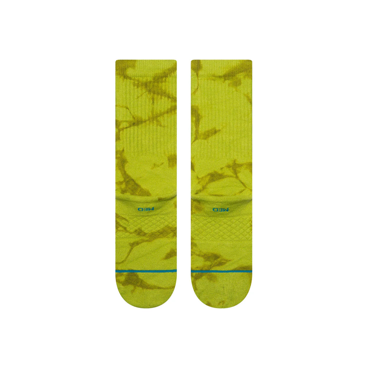 Paire de chaussette à motif tie and dye de couleur verte vue de derrière