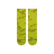 Paire de chaussette à motif tie and dye de couleur verte vue de derrière