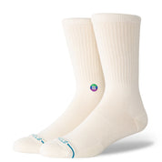 Paire de chaussette de couleur blanc cassé vue de 3/4 face